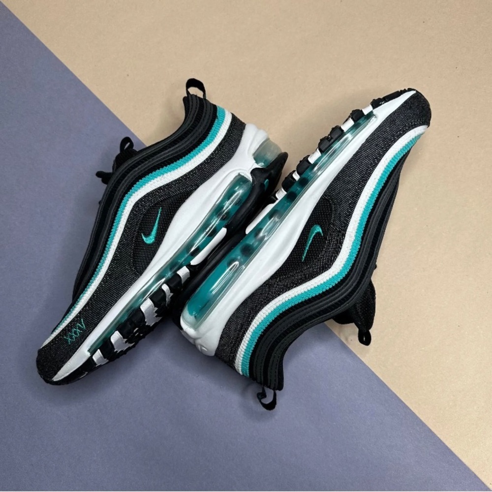 Nike Air Max 97 SE XXXV Black/Sport Turquoise GS Grade School Size 4.5Y womens 6
